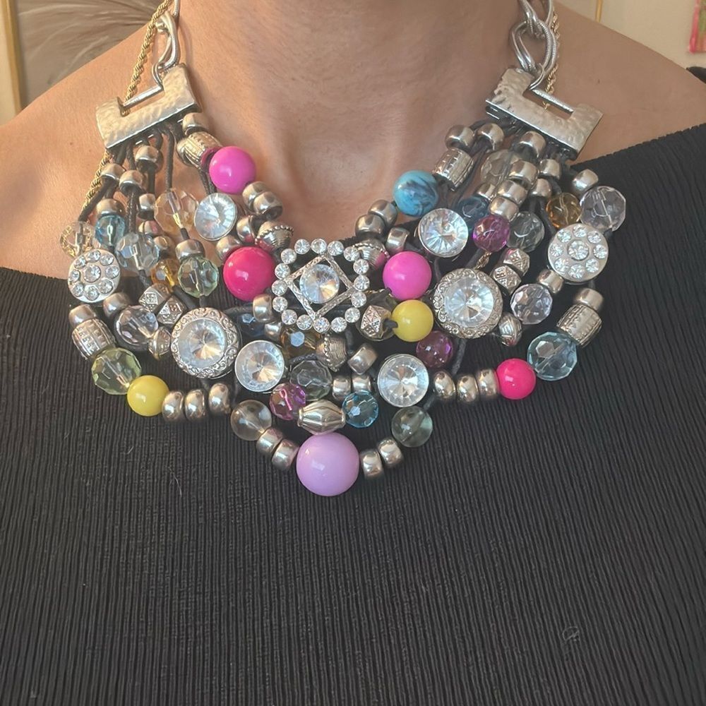 Da Vinci Colorful Statement Necklace
